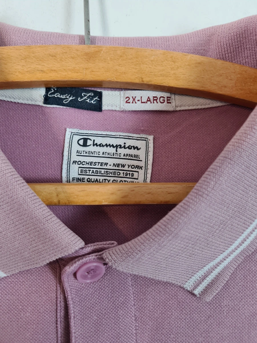 Basic Champion Vintage PoloShirt Rosa 2XL 4 Basic Champion Vintage PoloShirt Rosa 2XL – Bild 2