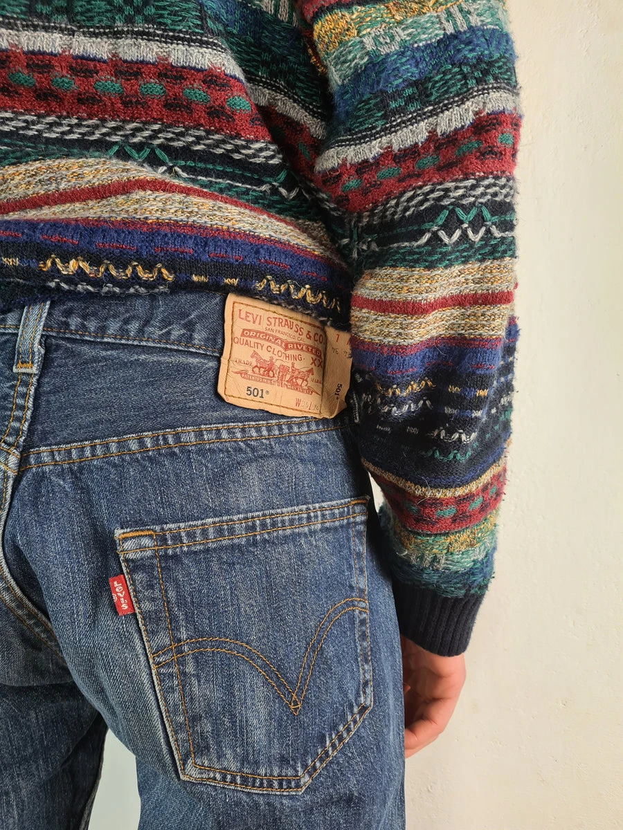 Vintage Levis Jeans 501 Dunkelblau W34 L34 4 Vintage Levis Jeans 501 Dunkelblau W34 L34 – Bild 2