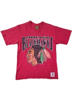 Rare! Vintage Nutmeg Mills Shirt Chigago Blackhawks Made In USA M