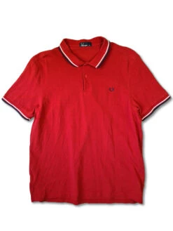 Modernes Fred Perry Poloshirt Rot Pikee XXL