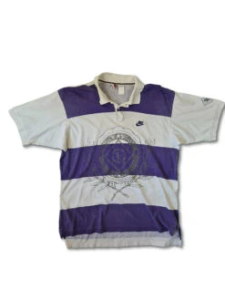 Rare! Vintage Nike Polo-Shirt Supreme Court Bedruckt Weiß L
