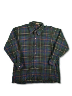 Vintage Jäger & Koch Hemd Scottisch Tartan Pure Wool L-XL