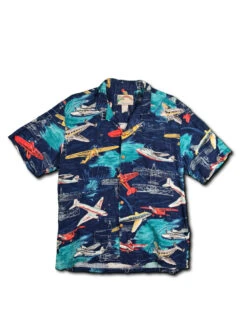 Vintage Paradise Found Hemd Kurzarm Made In Hawaii Flugzeug Print L