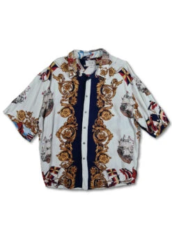 Vintage Boogie Boogie Hemd Kurzarm Made In Italy Marine XL