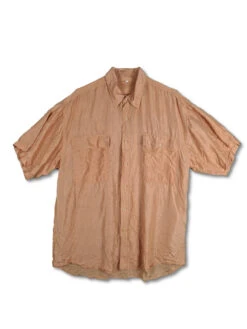 Vintage NoName Hemd Seide Aprikose Kurzarm L
