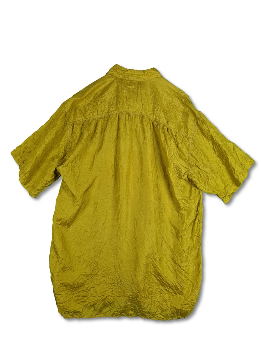 Vintage Aster Hemd Kurzarm Seide Gelb M-L 4 Vintage Aster Hemd Kurzarm Seide Gelb M-L – Bild 2