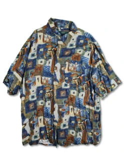 Vintage Canda Hemd Kurzarm Abstract Painting XL