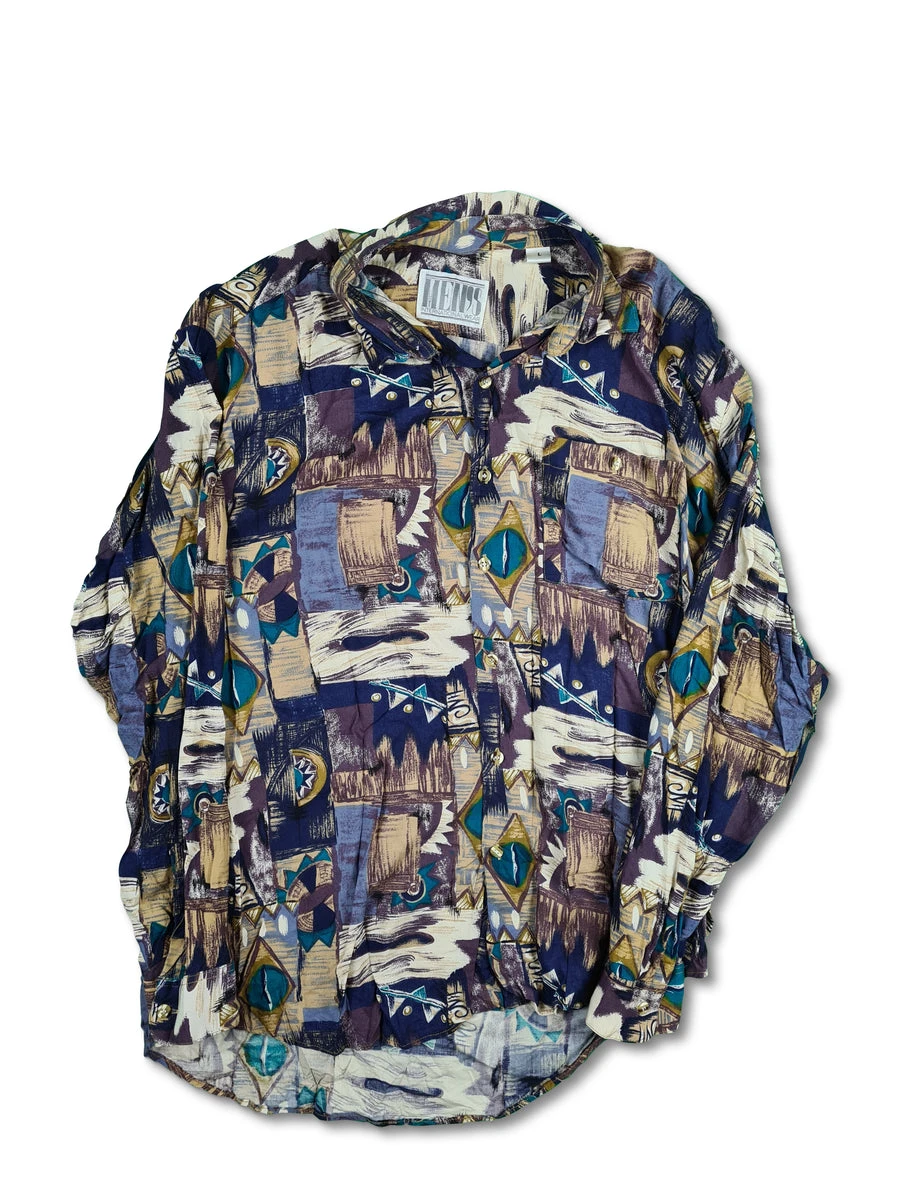 Vintage Men's Hemd International Abstract Art L 3 Vintage Men's Hemd International Abstract Art L