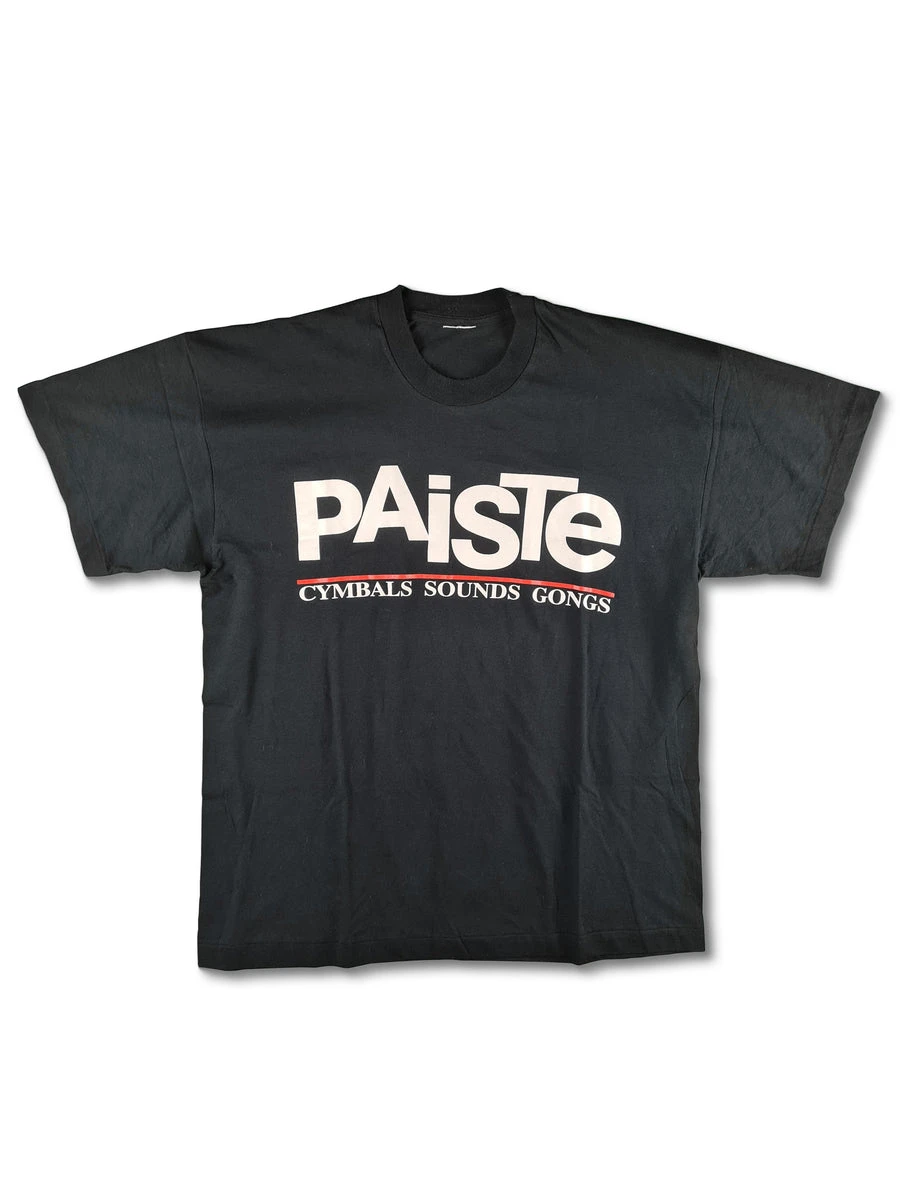Rare! Vintage Paiste Shirt "Cymbalds Sounds Gongs" Single Stitched Schwarz L-XL 3 Rare! Vintage Paiste Shirt "Cymbalds Sounds Gongs" Single Stitched Schwarz L-XL