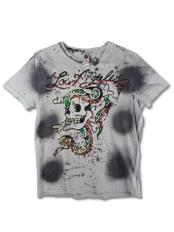Modernes Ed Hardy Shirt Sprayer Weiß Schwarz XL