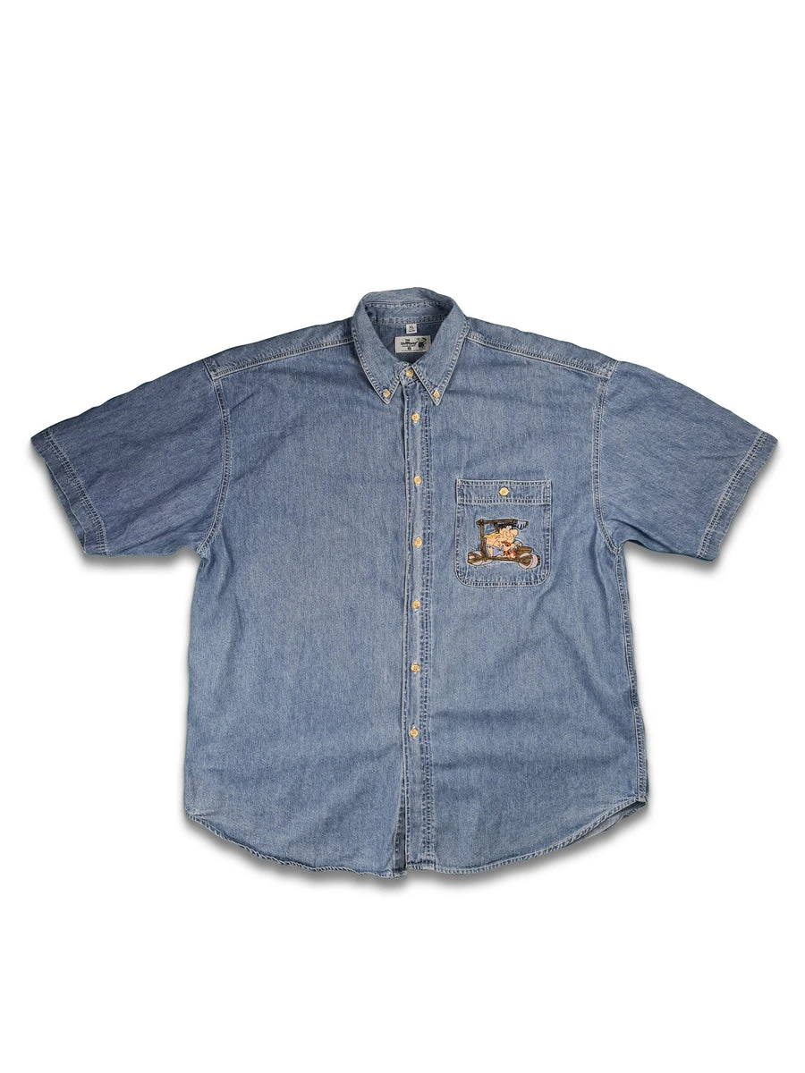 Vintage The Flintstones Kurzarmhemd Jeans XL 3 Vintage The Flintstones Kurzarmhemd Jeans XL