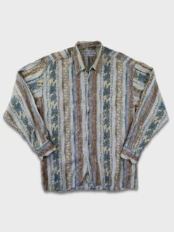 Vintage Benoit Geney Hemd Made In France Abstract Pattern M