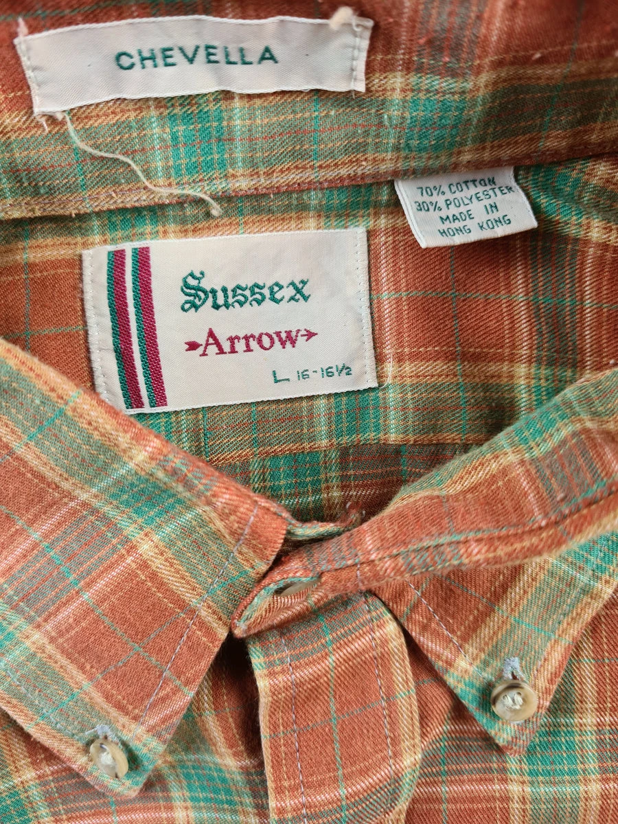 Rare! Vintage Arrow Hemd Sussex Chevella Made In Hong Kong L 5 Rare! Vintage Arrow Hemd Sussex Chevella Made In Hong Kong L – Bild 3