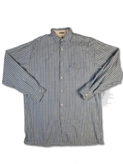 Vintage Subway Hemd 80s Gestreift Blau M