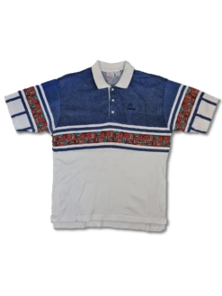 Titelseite 36 Vintage Head Polo-Shirt Tennis Muster Bunt XL