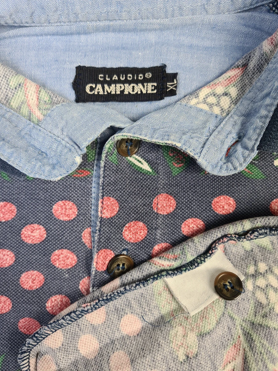 Vintage Claudio Campione Polo-Shirt Floral Nature Pattern Bunt XL 5 Vintage Claudio Campione Polo-Shirt Floral Nature Pattern Bunt XL – Bild 3