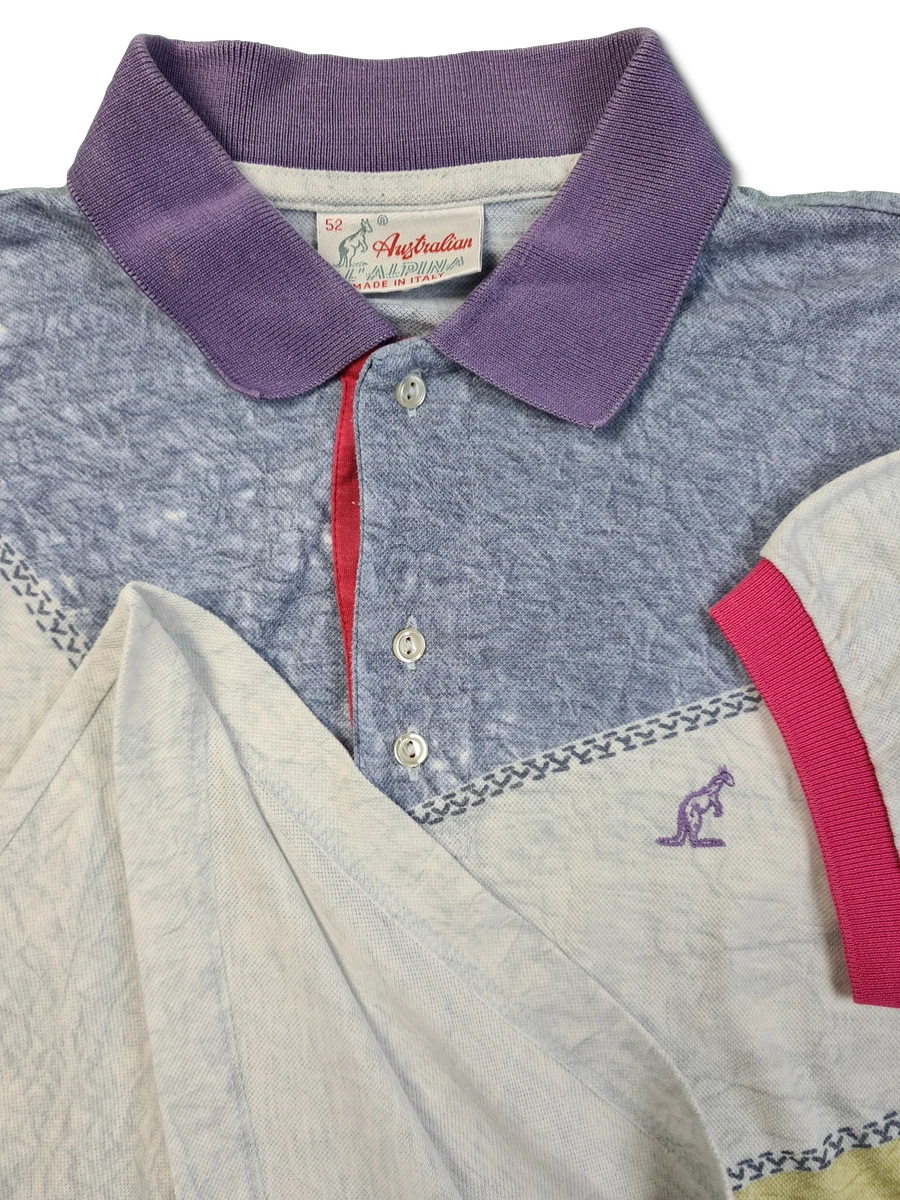 Vintage L'Alpina Polo-Shirt 80s Känguru Made In Italy Bunt (52) XL 4 Vintage L'Alpina Polo-Shirt 80s Känguru Made In Italy Bunt (52) XL – Bild 2