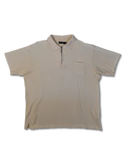 Vintage Yves Saint Laurent Polo-Shirt Reißverschluss Helles Zitronengelb XL