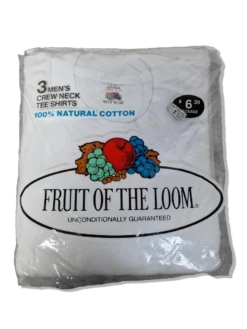 Rare! Vintage Fruit Of The Loom Shirts 3erPack 1978 Deadstock Made In USA Weiß (42-44) L
