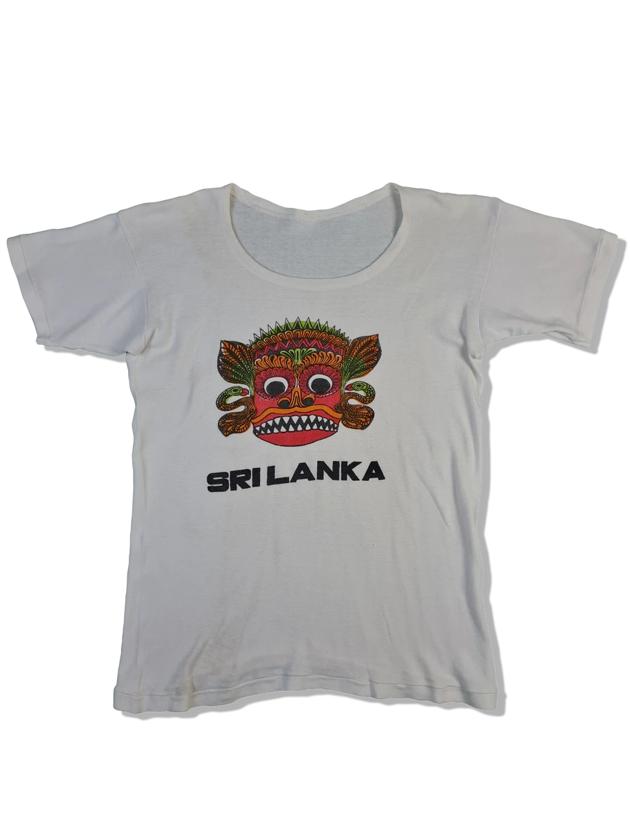 Vintage Tourist Shirt Sri Lanka 80s Single Stitched Bedruckt Weiß S-M 3 Vintage Tourist Shirt Sri Lanka 80s Single Stitched Bedruckt Weiß S-M