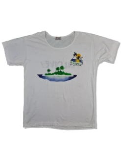 Vintage Tourist Shirt 80s Maldives Trashed (42) M-L