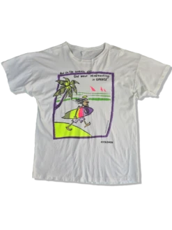 Vintage 4x4 Young Clothing Shirt Tourist Surfing Mykonos Greece Single Stitched Weiß M-L